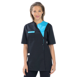 Agathe - Tunic - Short sleeves - Women - 75 cm My Blouse  Twill-Black-Atoll-T6-XXXL