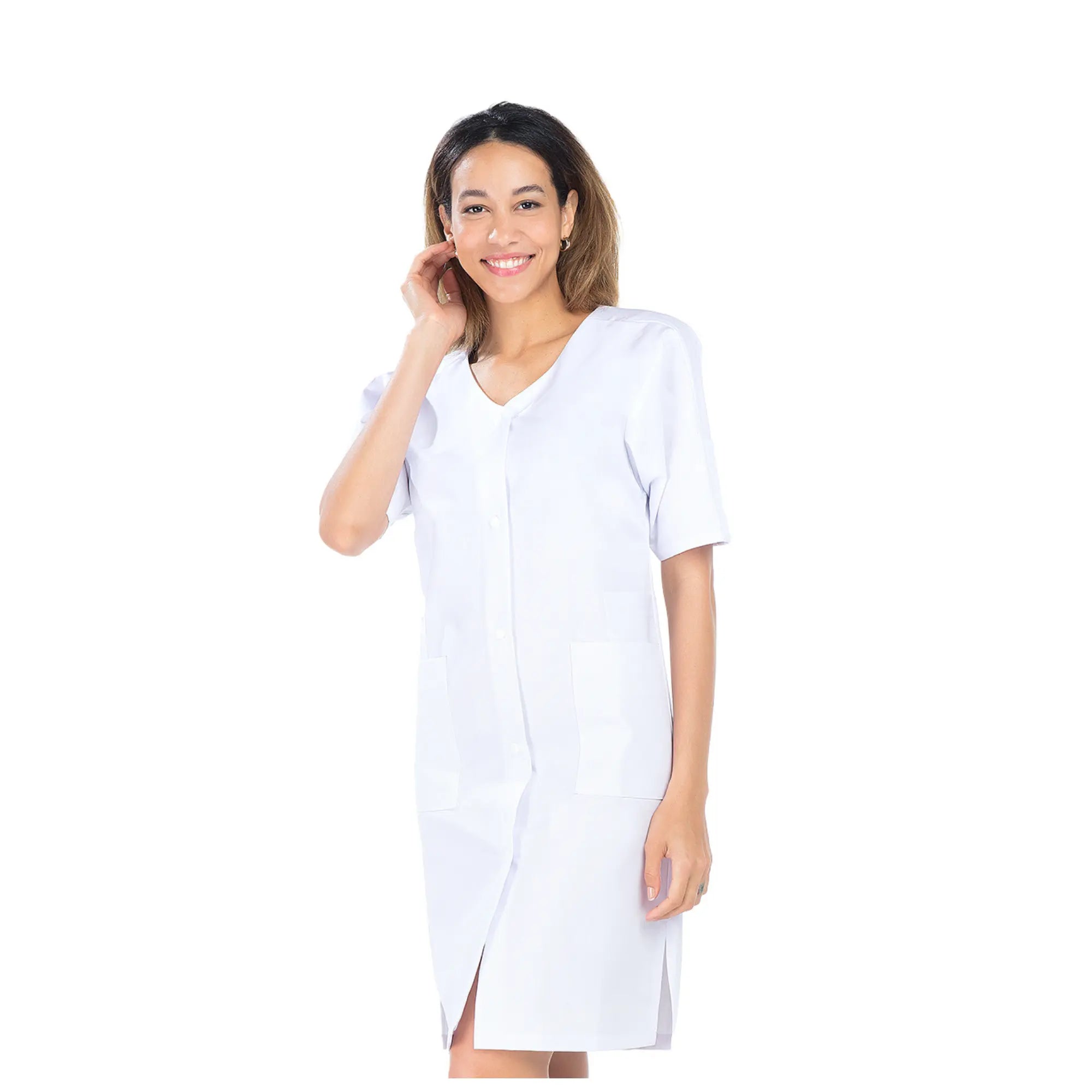 Aglaé - 7/8 blouse - Short sleeves - Women - 95 cm My Blouse  Sergé-White-B0-T6-XXXL