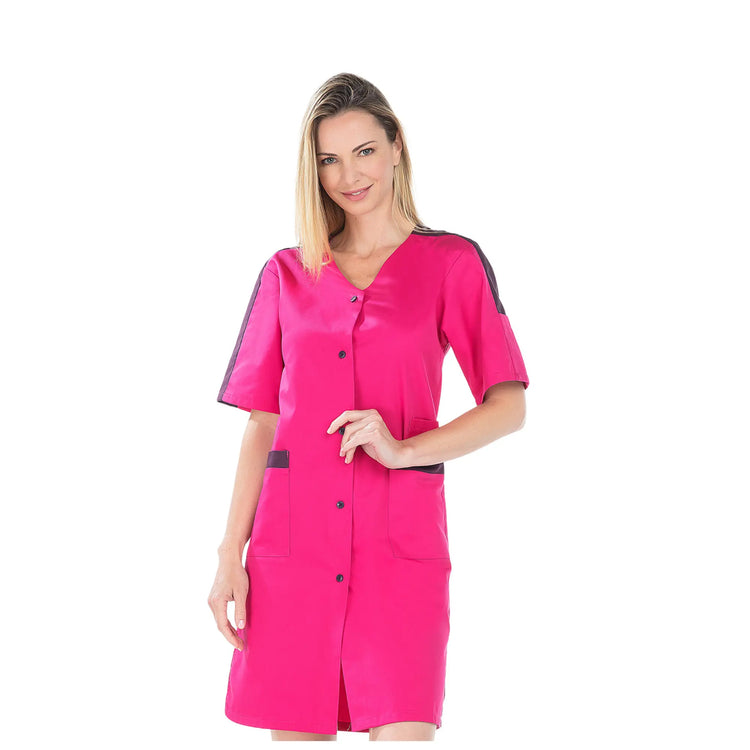 Aglaé - 7/8 blouse - Short sleeves - Women - 95 cm My Blouse  Sergé-Rhodamine-Iris-T6-XXXL