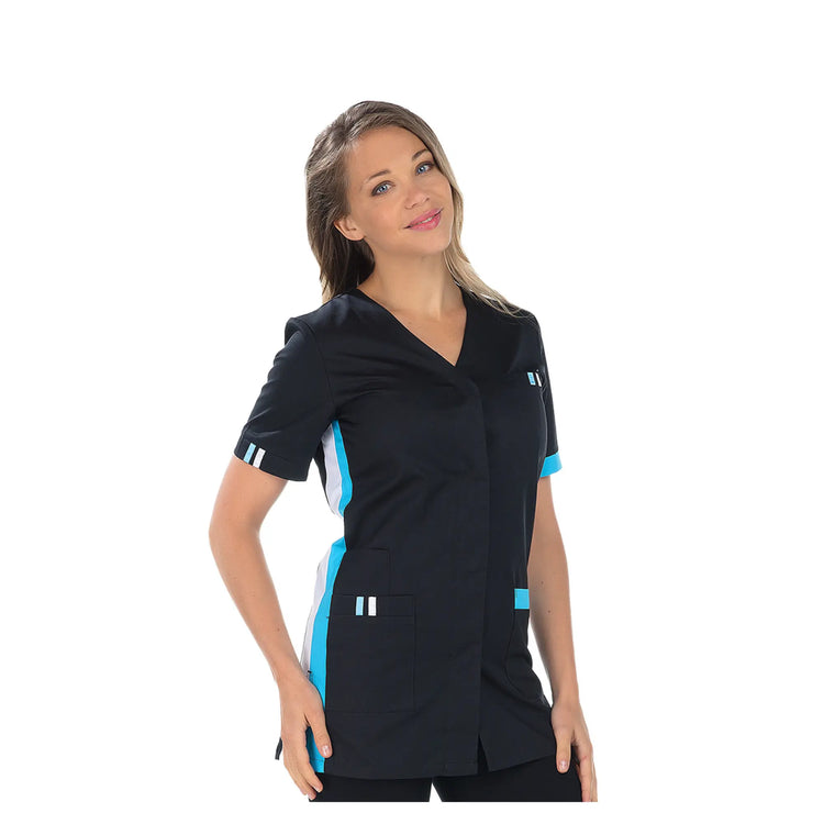 Amélie - Tunique - Manches courtes - Femme - 75 cm My Blouse  Sergé-Noir-Atoll-T7-XXXXL