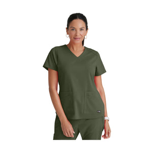 Aura - Tunique col V - Femme - Grey’s Anatomy Stretch Grey’s Anatomy  Vert Olive / XL