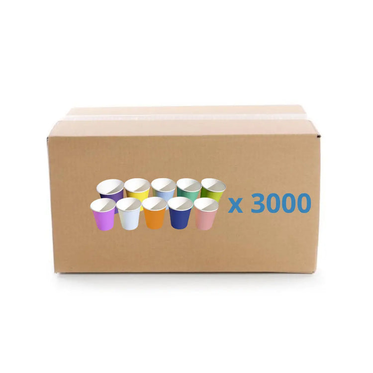 Carton de 3000 Gobelets papier 20 cl - 10 coloris au choix - Medi Stock MEDI STOCK  Pêche