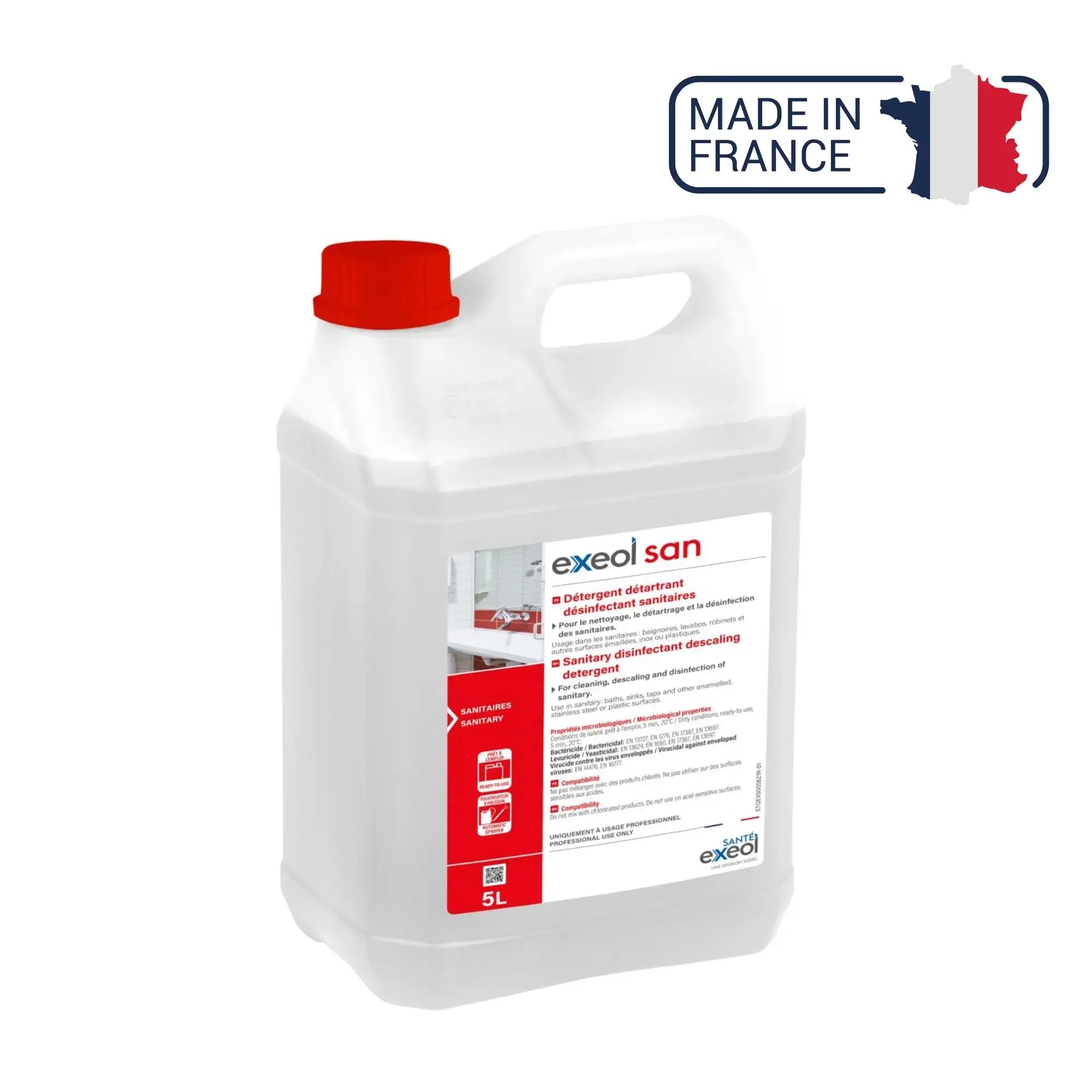 Détartrant désinfectant sanitaires - Exeol San - Sodel Exeol 
