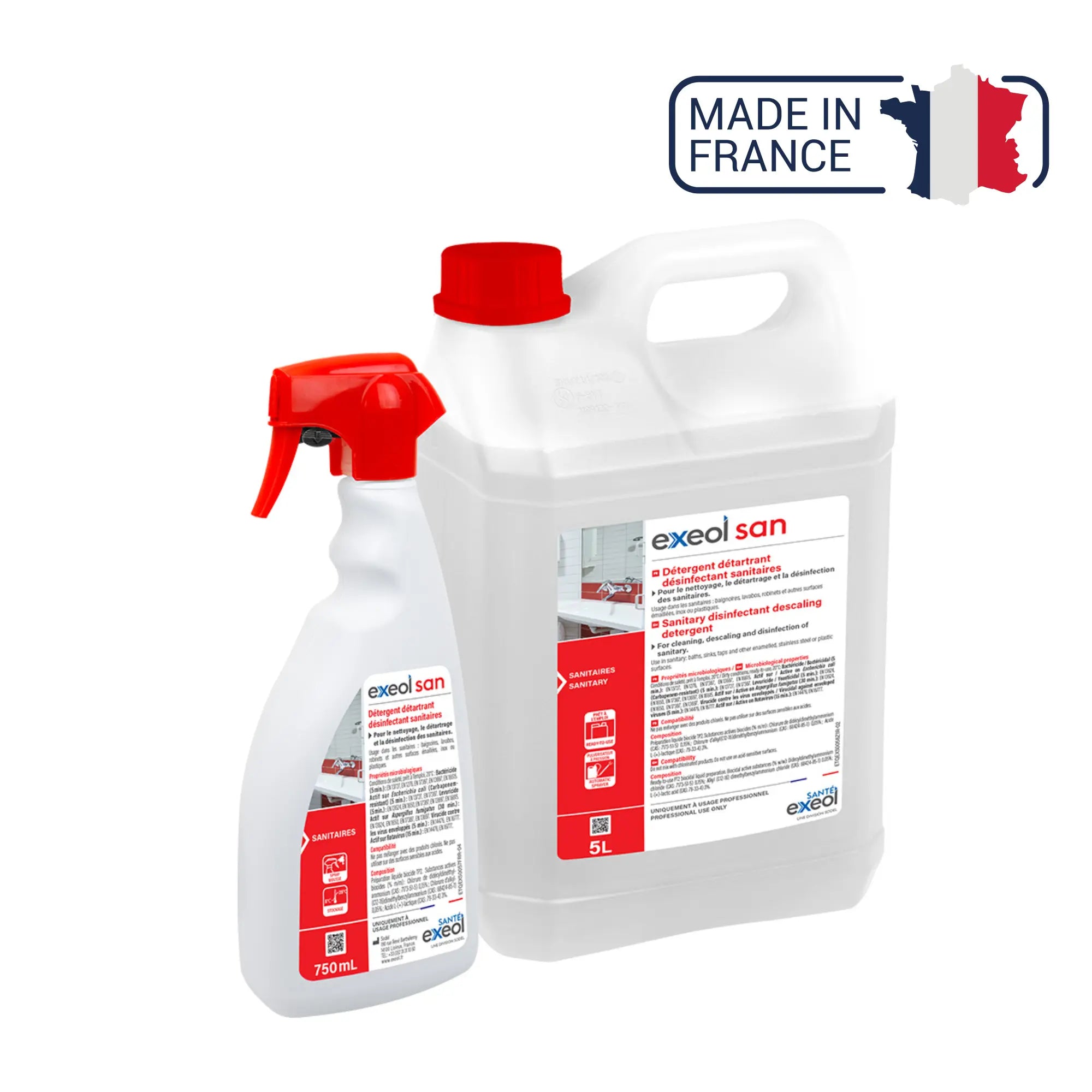 Détartrant désinfectant sanitaires - Exeol San - Sodel Exeol 