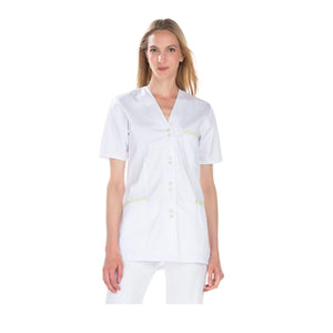 Ella - Tunique - Manches courtes - Femme - 75 cm My Blouse  Sergé-Blanc-Anis-T6-XXXL