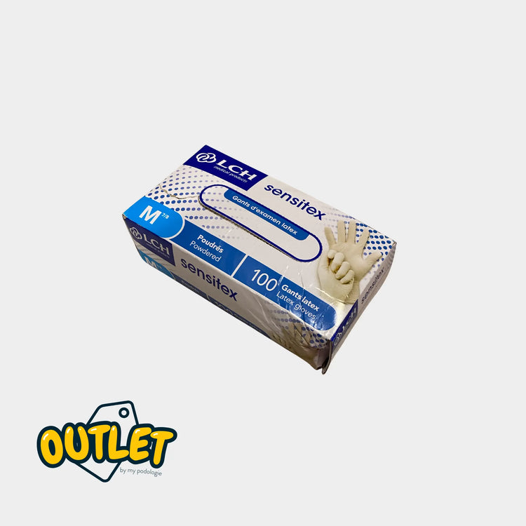 Gants d'examen - Latex - Pré-poudrés - Boite de 100 - My Podologie // Destockage Destockage 