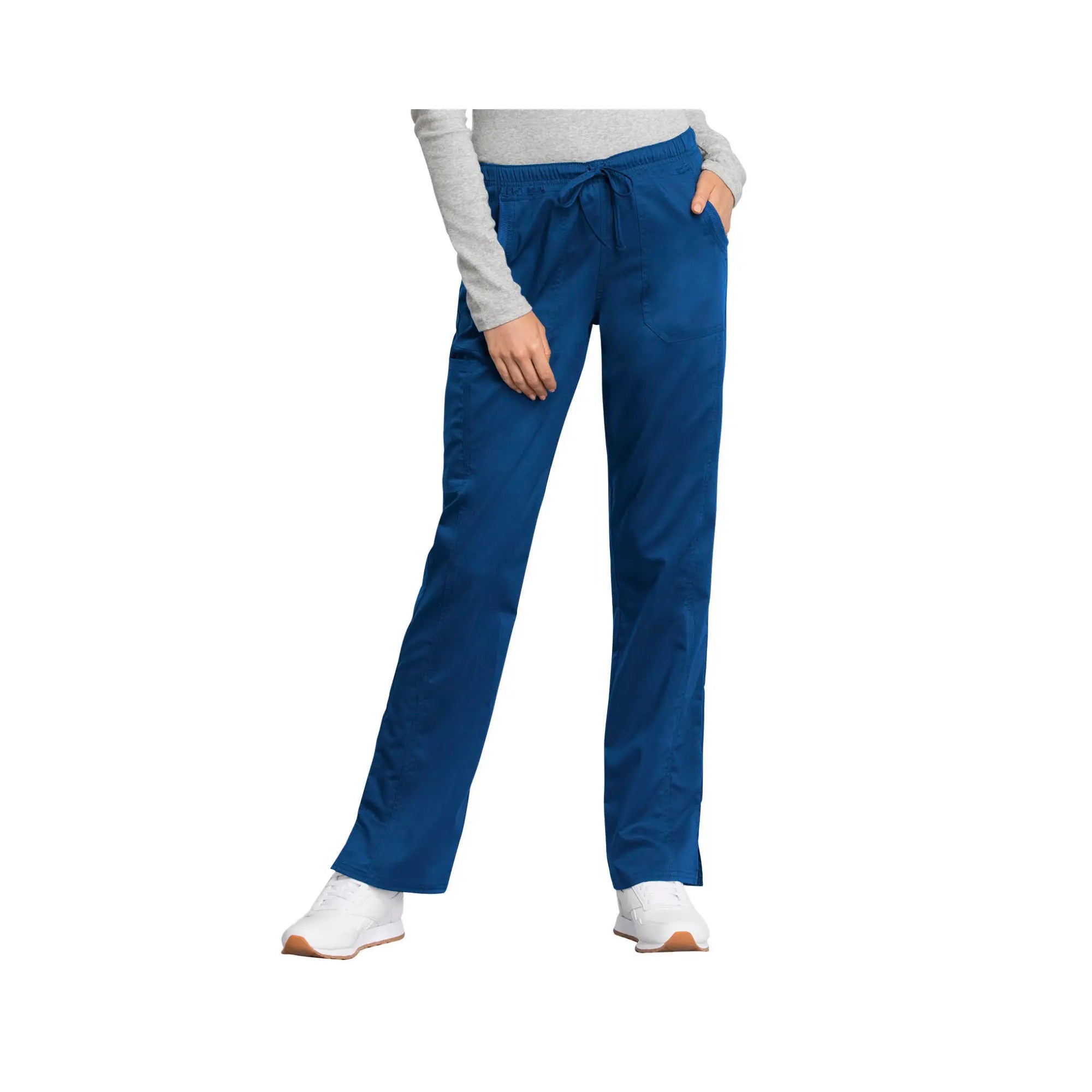 Le Mans - Pantalon droit taille moyenne avec cordon de serrage - Femme - Cherokee Cherokee Authentic Workwear  Bleu-Roi-XXXL