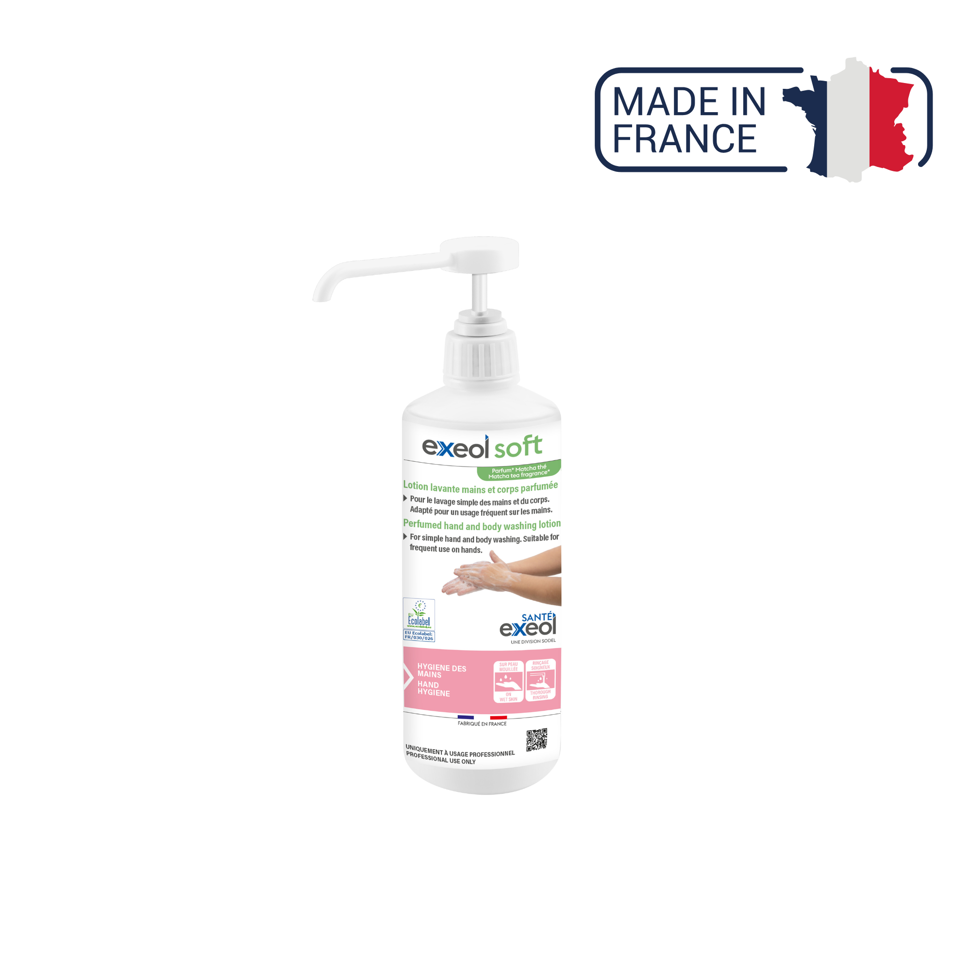 Lotion lavante mains et corps parfumée - Exeol Soft - Sodel Exeol 