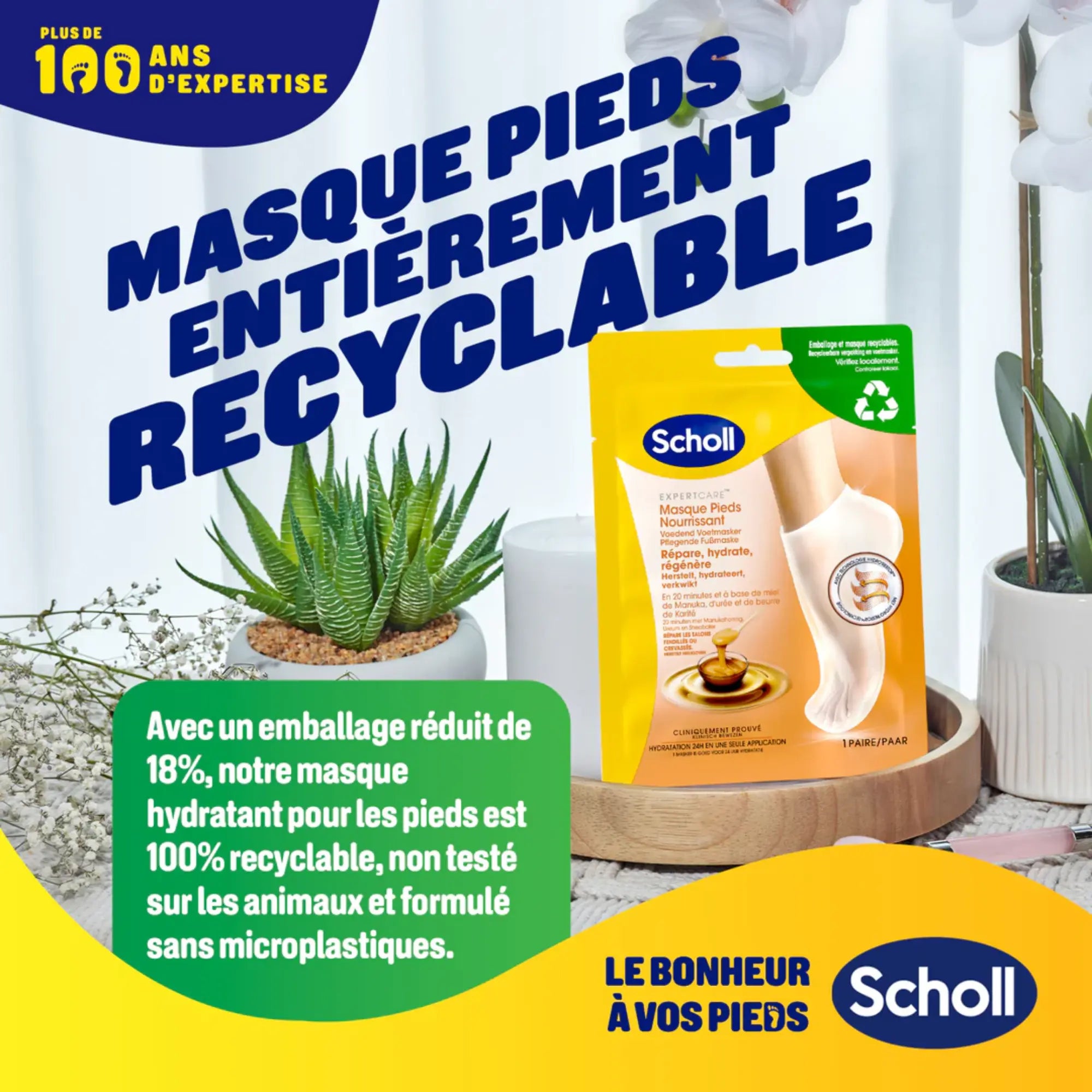 Masque Pieds Nourrissant - Urée 3% - Miel de Manuka - Scholl Scholl 