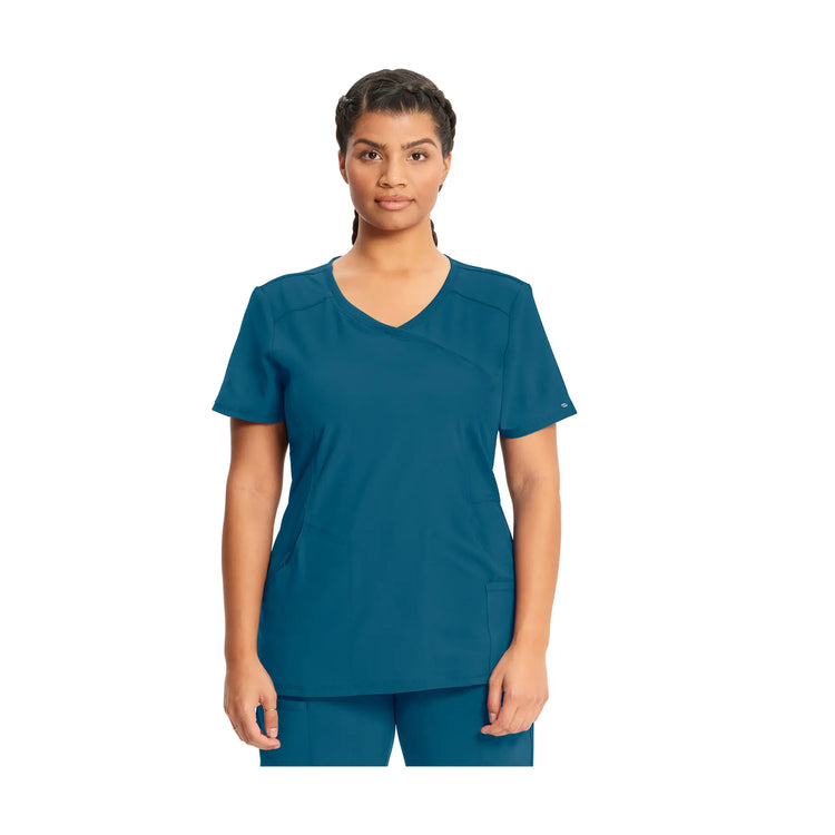 Ondres - Tunique médicale - Cache-coeur - 66 cm - Femme -  Cherokee - Couleur 1 Cherokee Medical Uniforms  Bleu-Caraïbes-3XL