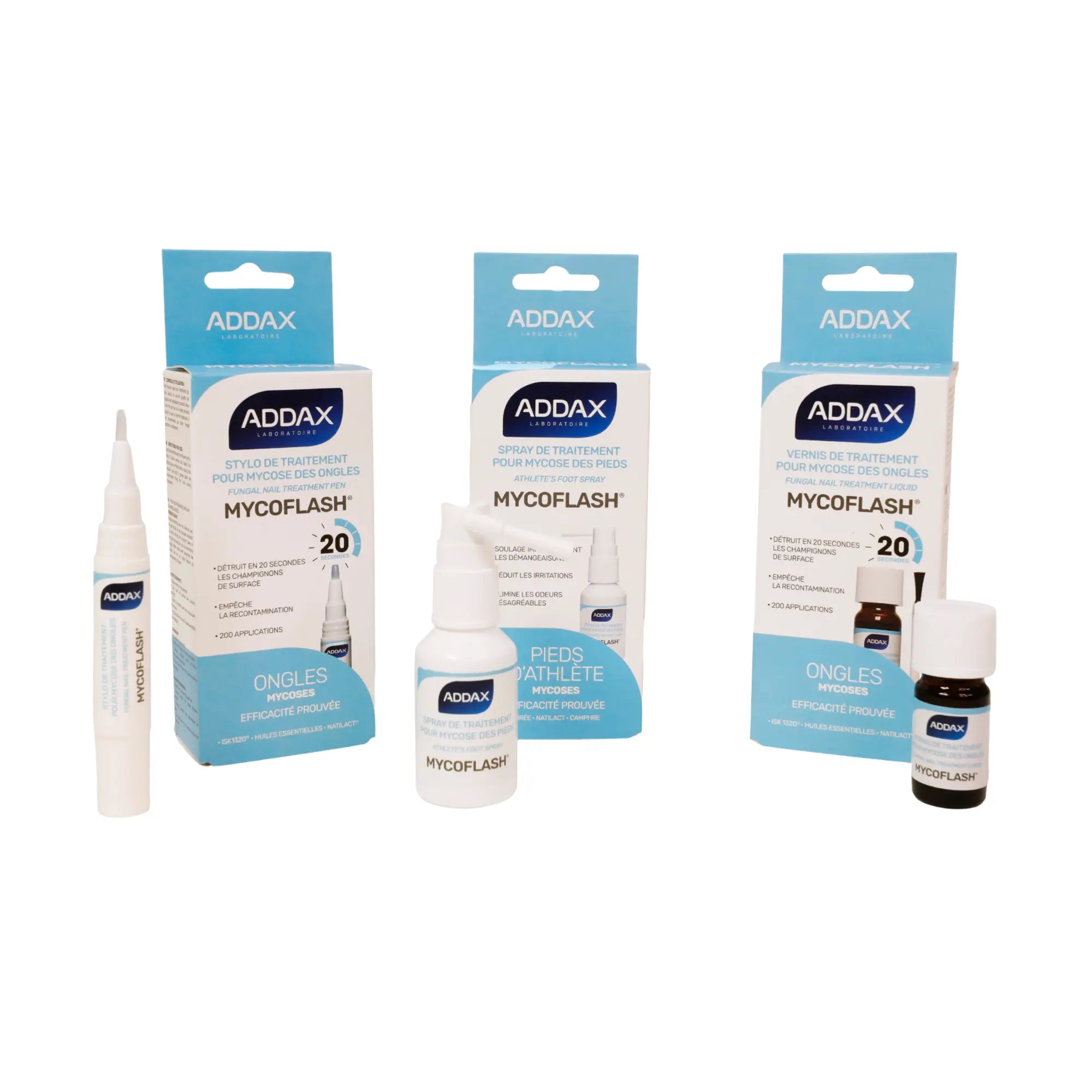 Pack Traitement Mycose - Vernis, Stylo et Spray - Laboratoire Addax Laboratoire Addax 